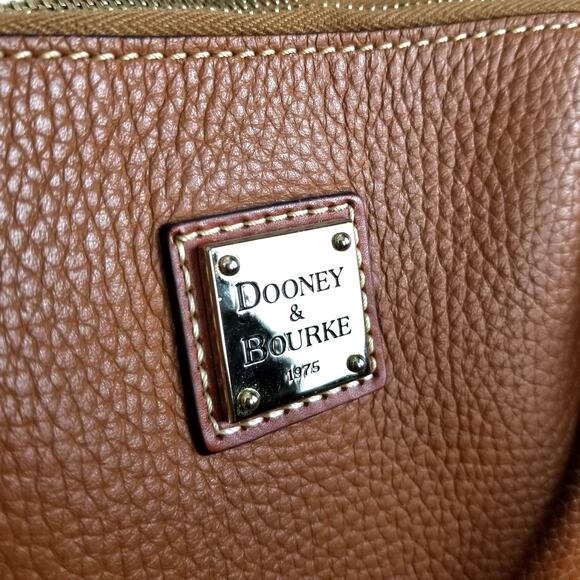 Dooney & Bourke Natural Leather Large Willa Zip Satchel Handbag - Picture 7 of 16